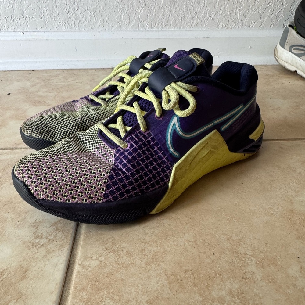 Nike Women’s Purple and Yellow NikeMetcons
